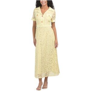 DALIA MACPHEE Short Sleeve Lace Maxi Dress